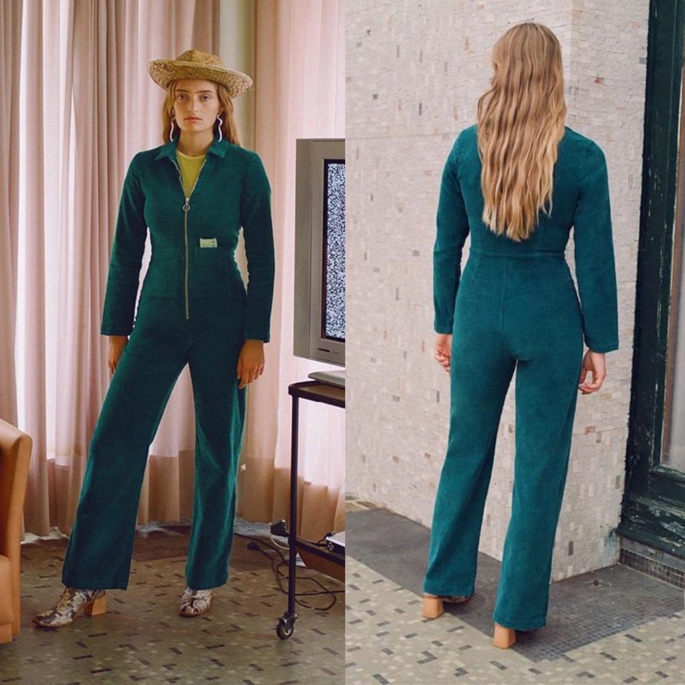 Paloma Wool Paufe Corduroy Jumpsuit Teal Size 42 Large